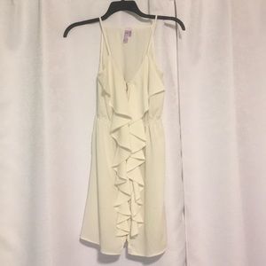 White dress with zipper up front